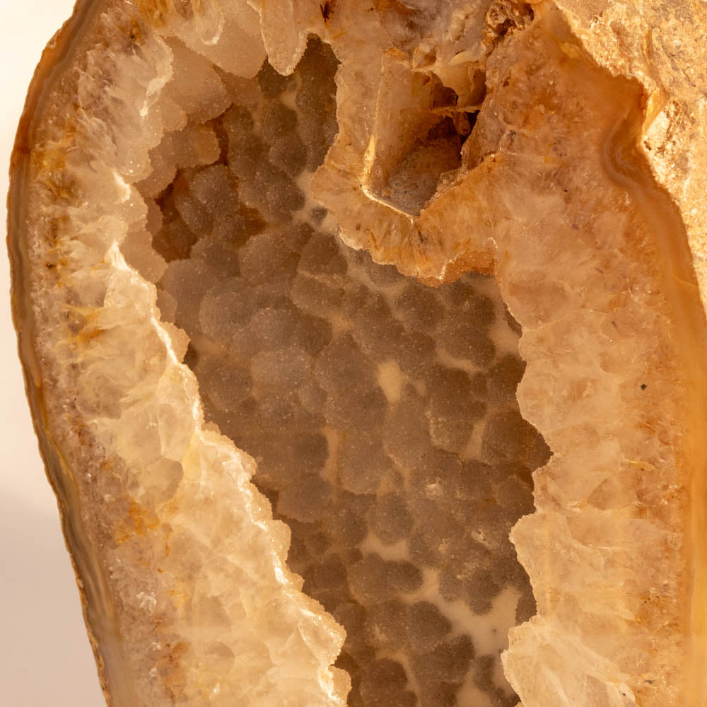 Close-up of a Natural Druzy Agate crystal with intricate patterns