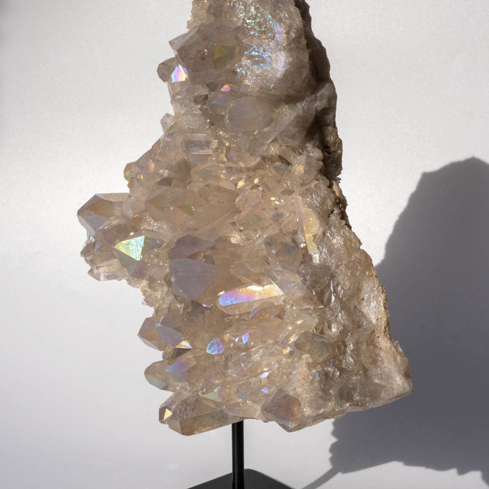 Large Angel Aura Quartz Cluster on Stand