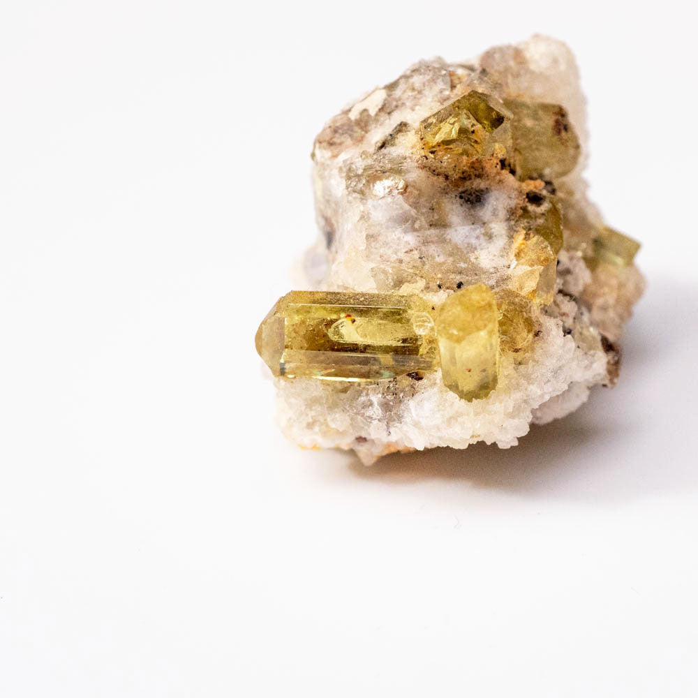 yellow apatite cluster crystal
