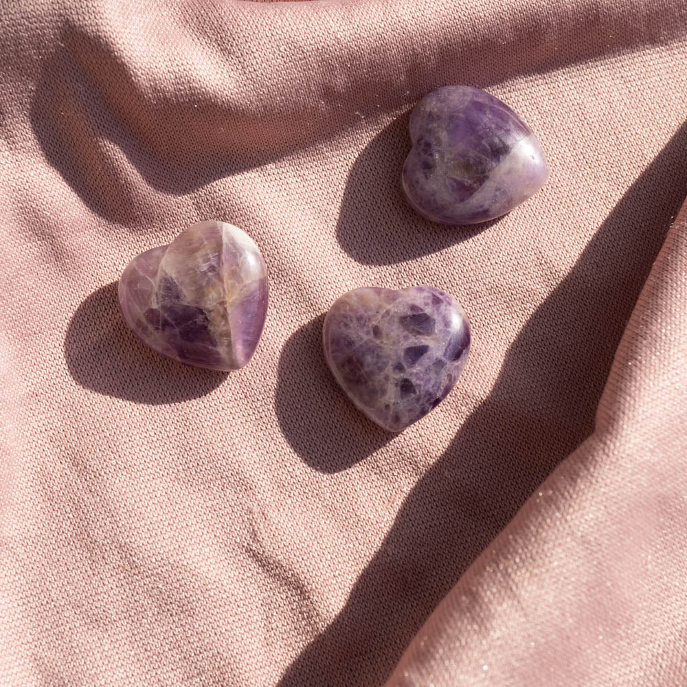 Chevron Amethyst Heart - S