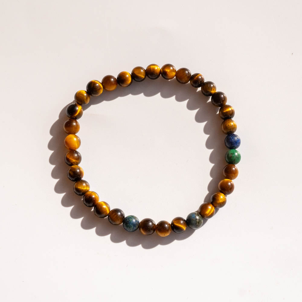 Tigers eye and chrysocolla protection bracelet 