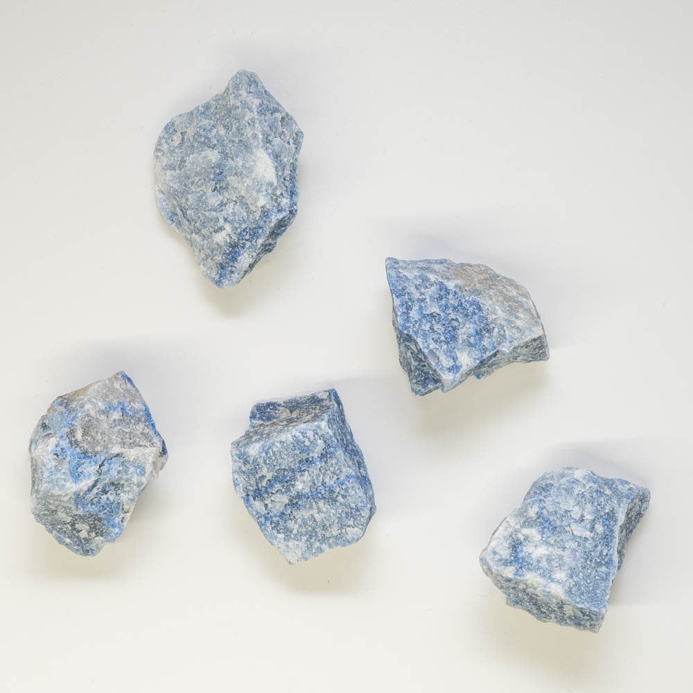 blue quartz crystal roughs