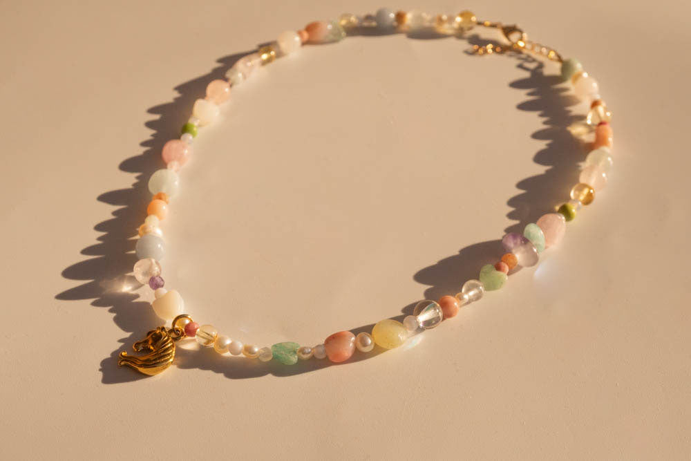 Enchanted pony charm beaded necklace