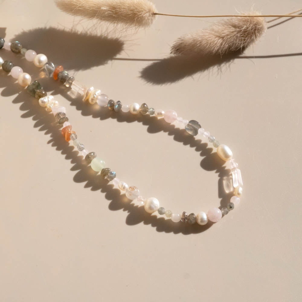 dusk crystal pearl necklace