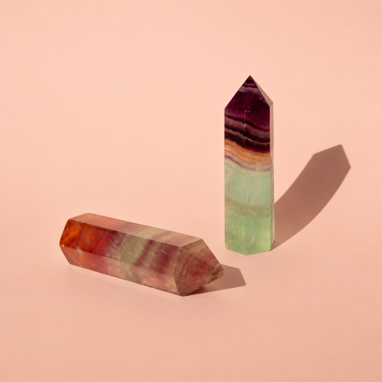 Rainbow Fluorite Generator Point Purple Tip