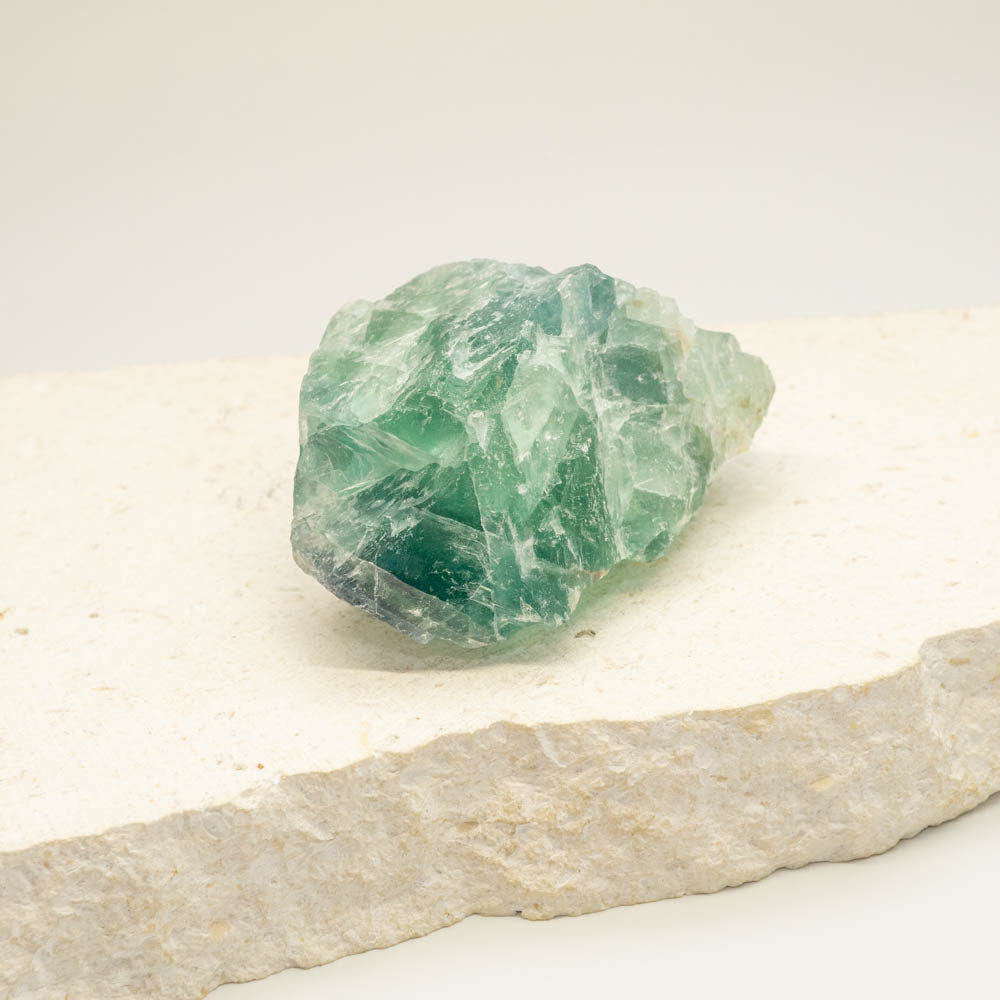 green fluorite crystal rough