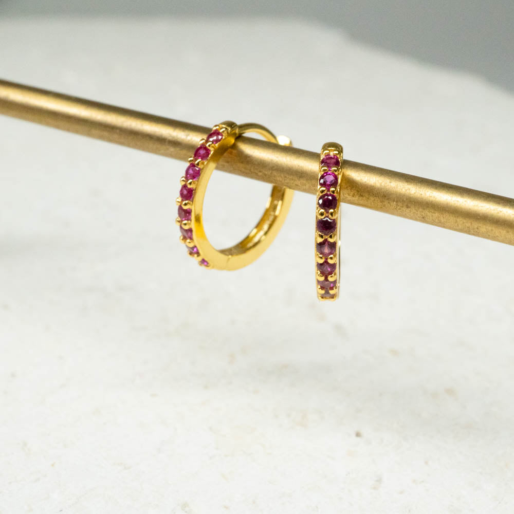 ruby pink hoops gold