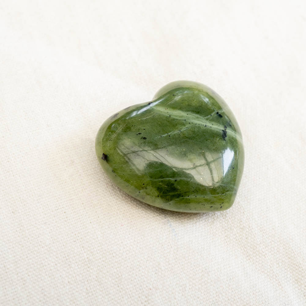 nephrite jade heart shape stone