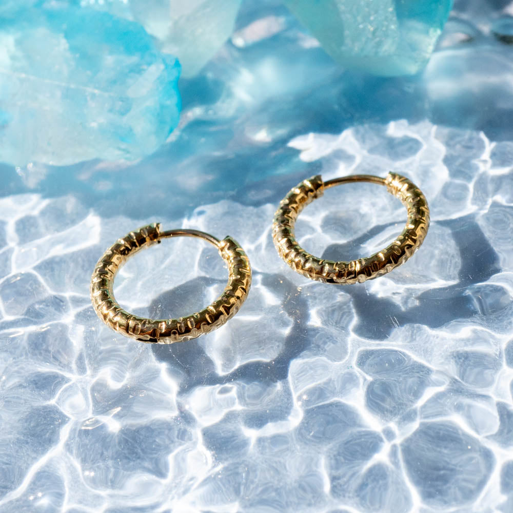 hammered gold hoops