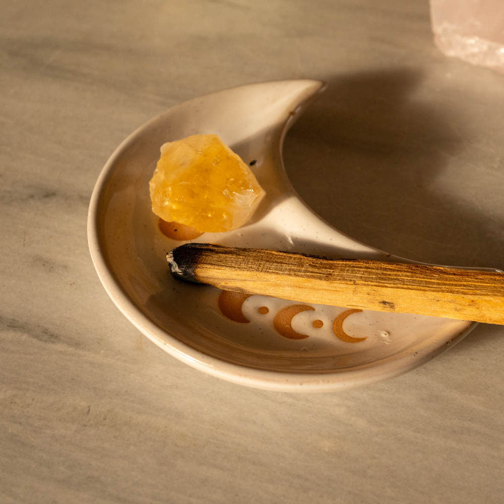 Moon Crescent Smudging Dish