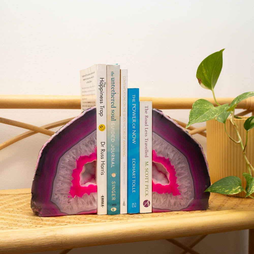 Agate Bookends Pink