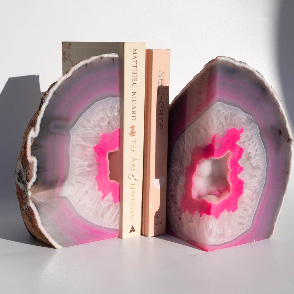 Agate Bookends Pink