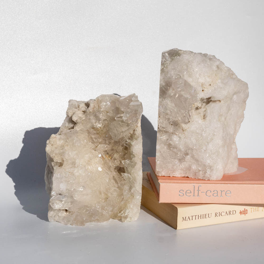 Clear Quartz Bookends