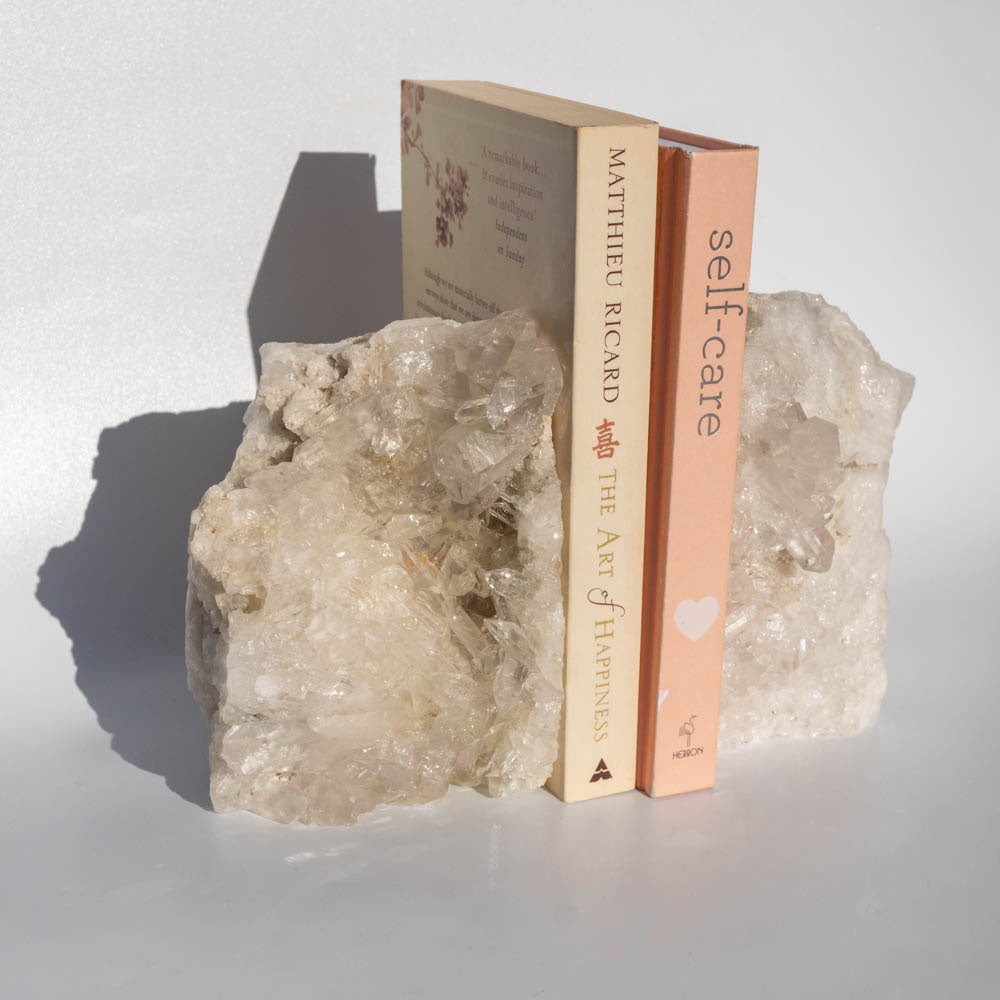 Clear Quartz Bookends