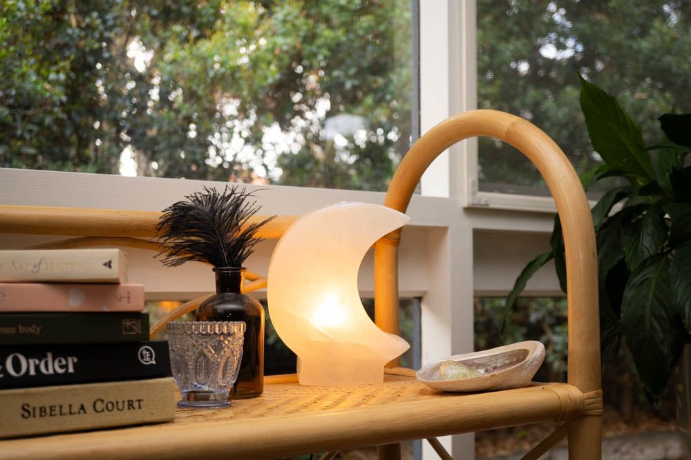 Selenite Moon Lamp