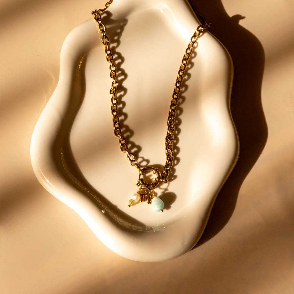 Virgo Charm Gold Necklace