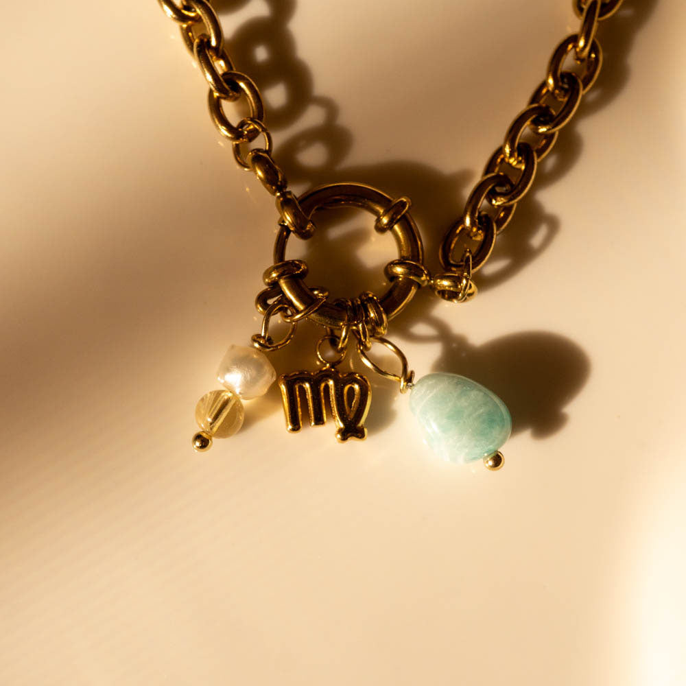 Virgo Charm Gold Necklace