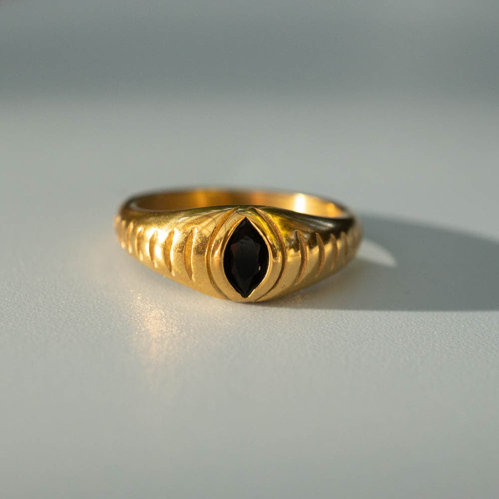 black magic stone ring