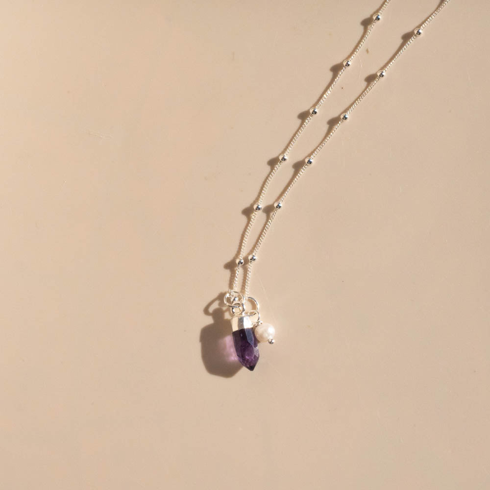 amethyst pearl necklace