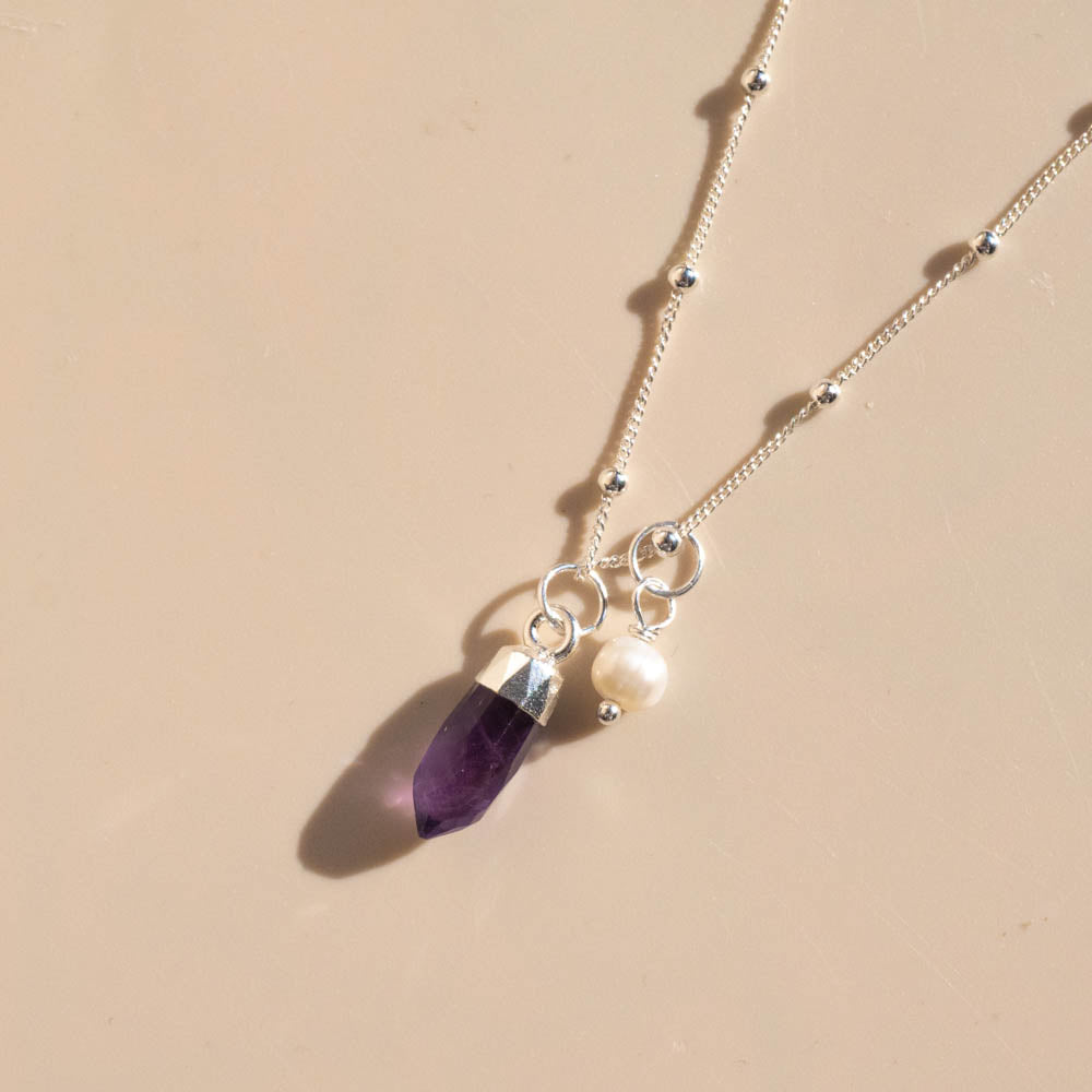 amethyst pearl necklace