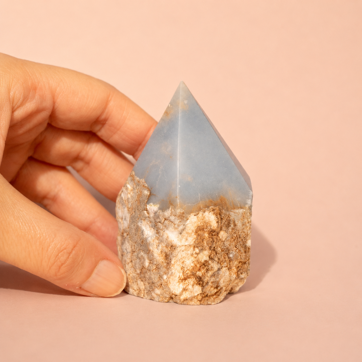 Angelite Top Polished Crystal Generator
