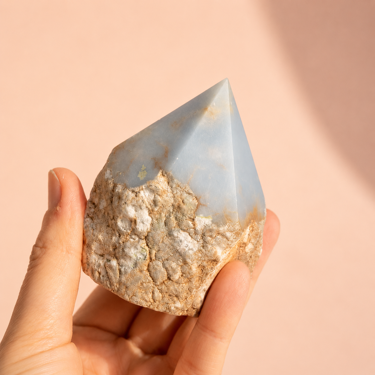 Angelite Top Polished Crystal Generator