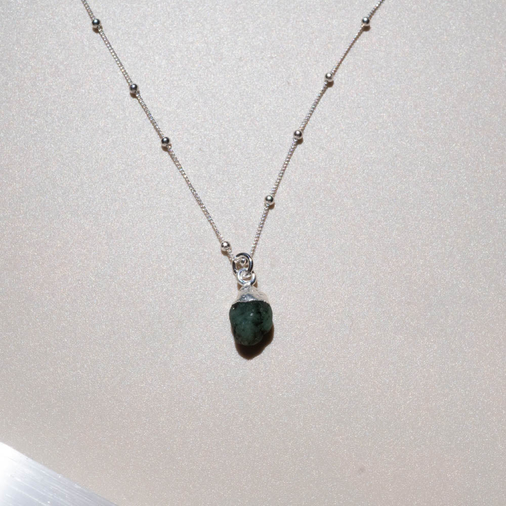 Emerald rough necklace 