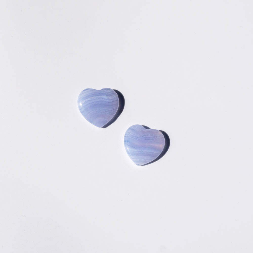 blue lace agate heart stone