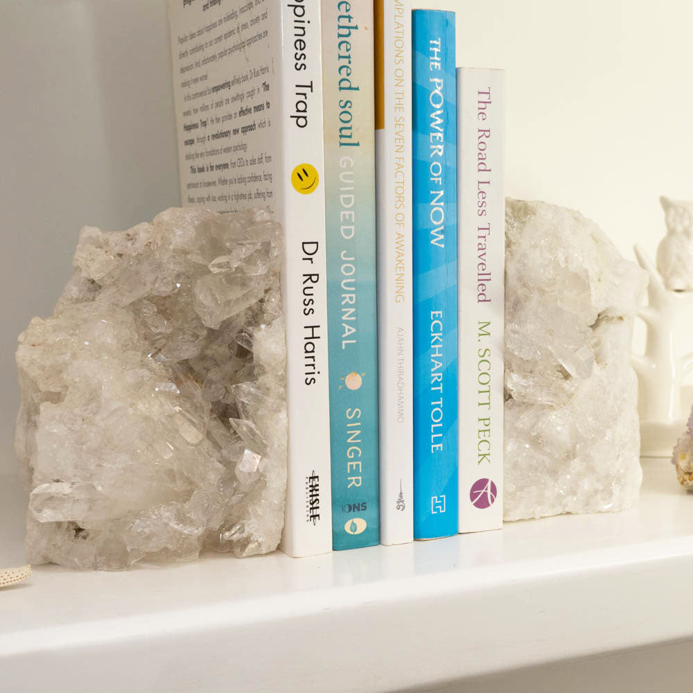 Clear Quartz Bookends