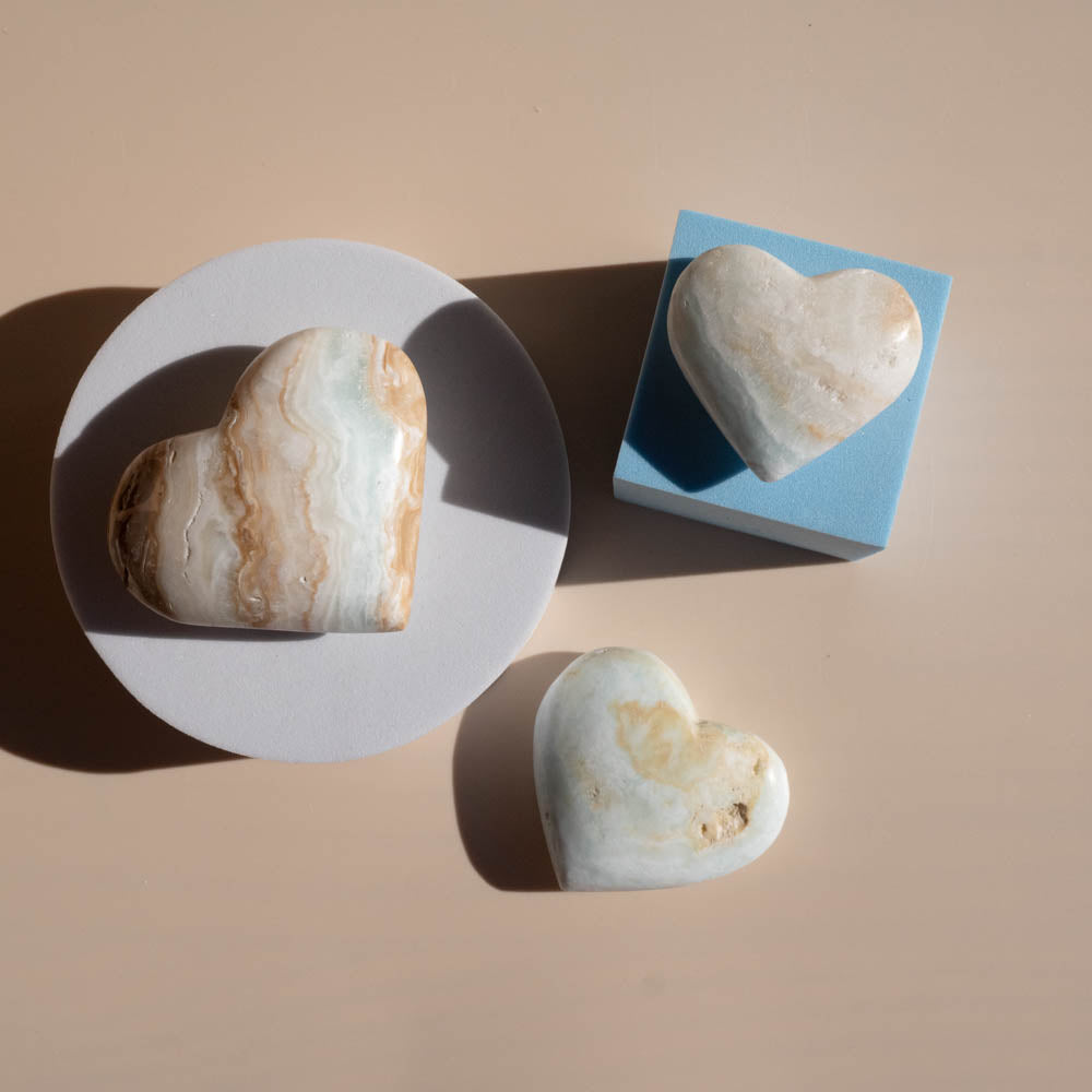 caribbean calcite hearts