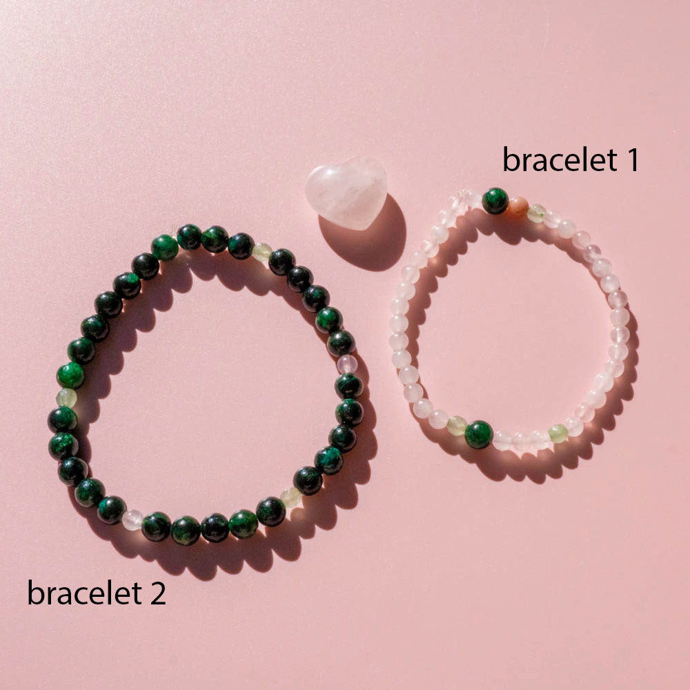 Couples Bracelet | Emerald + Rose