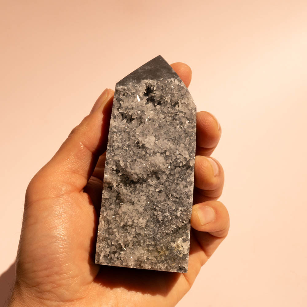 Druzy Quartz Obelisk