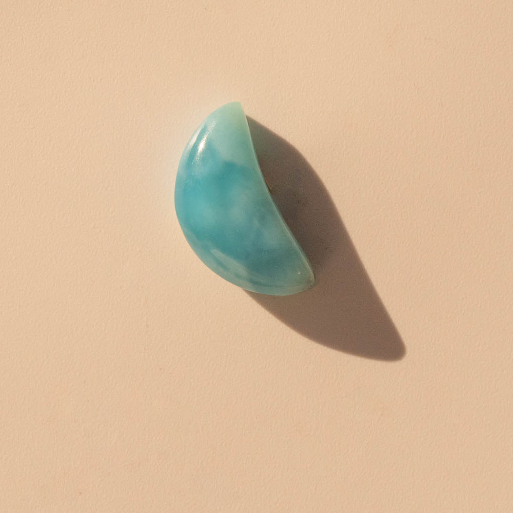 Larimar Tiny Heart & Moon Crystals