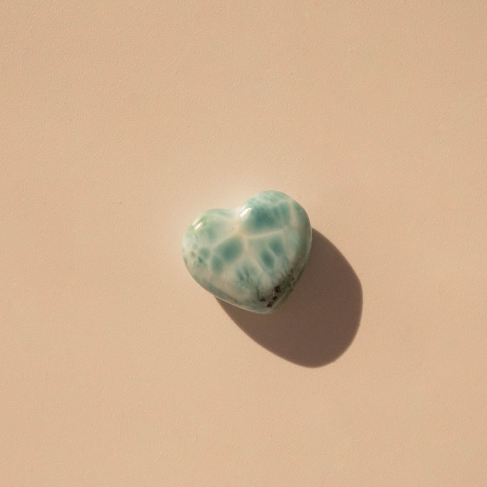 Larimar Tiny Heart & Moon Crystals