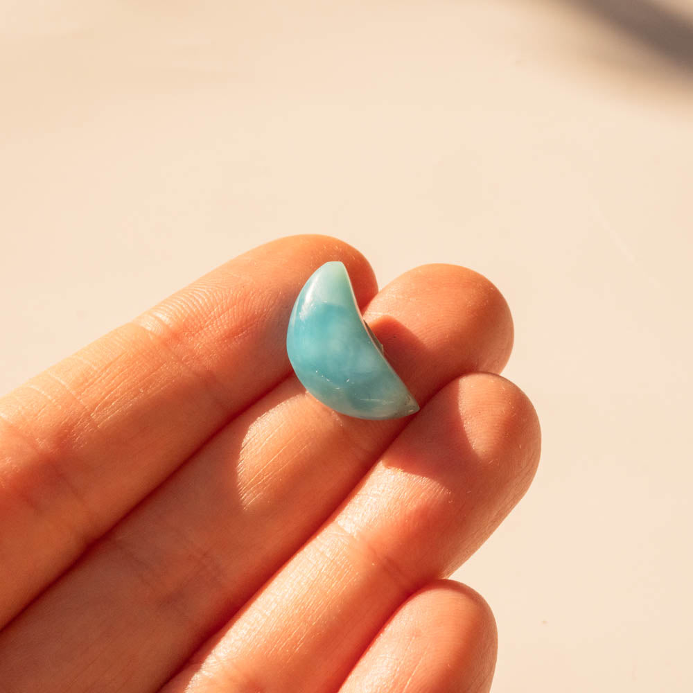 Larimar Tiny Heart & Moon Crystals