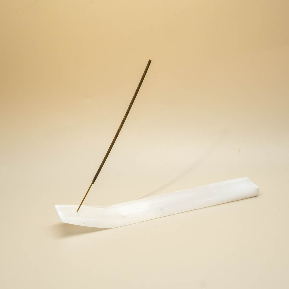 Incense Holder Selenite Crystal