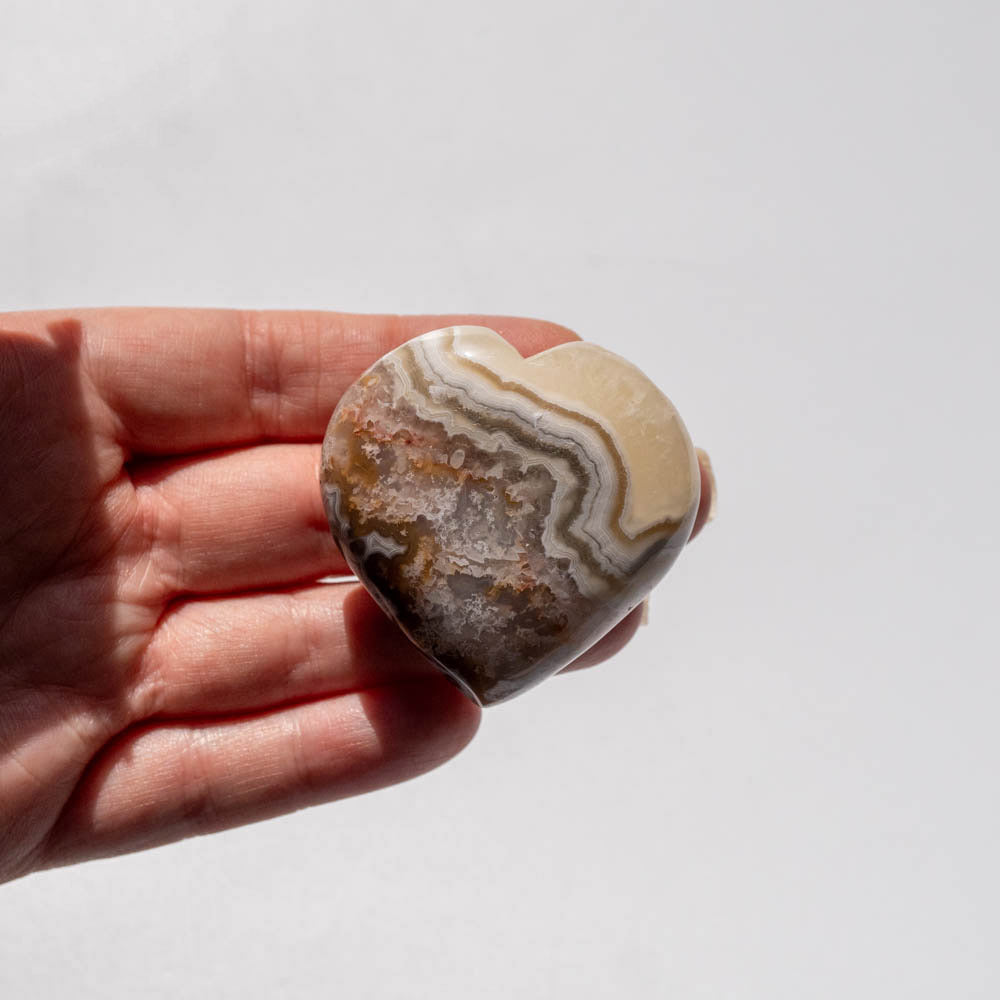 Mexican Agate Crystal Heart