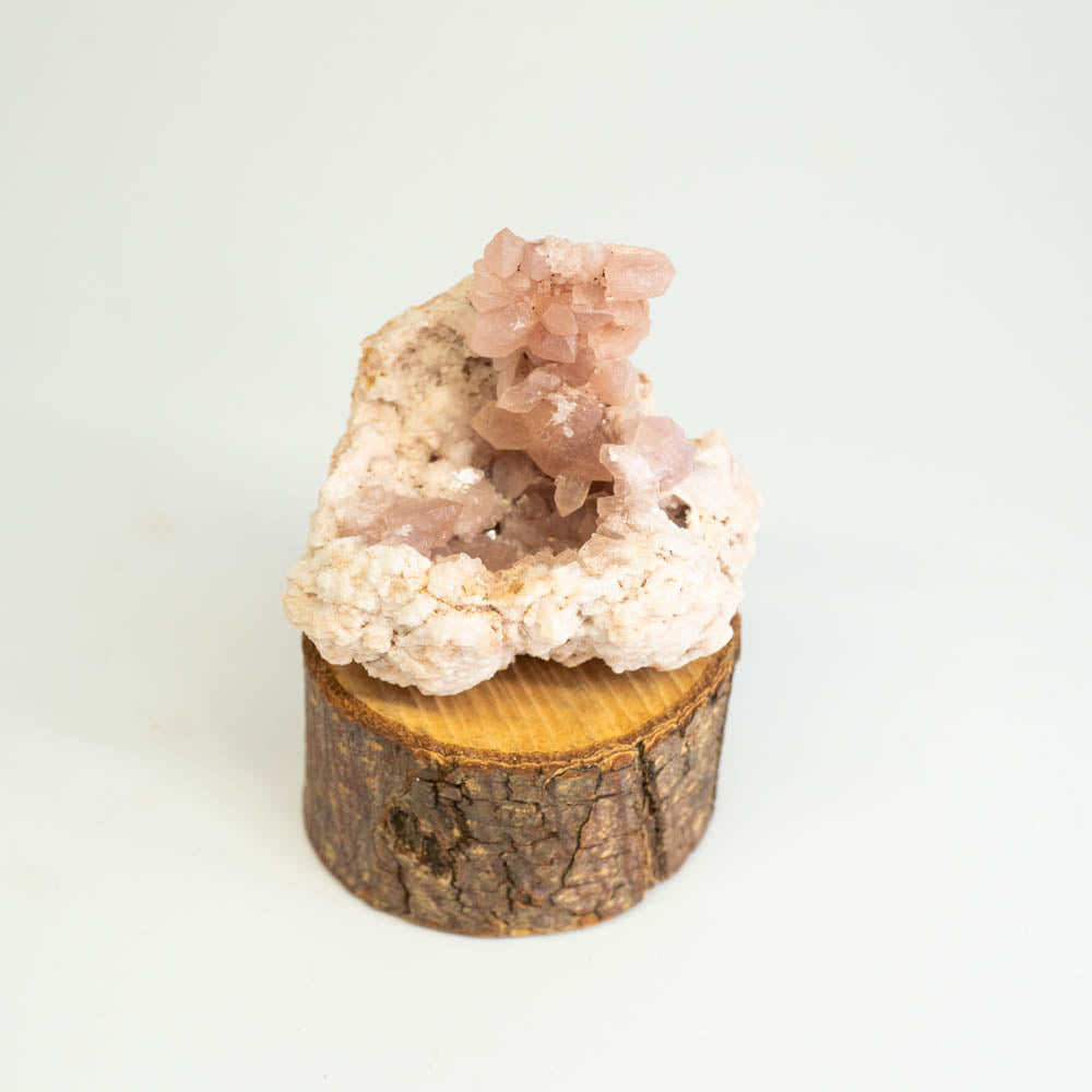 pink amethyst geode half