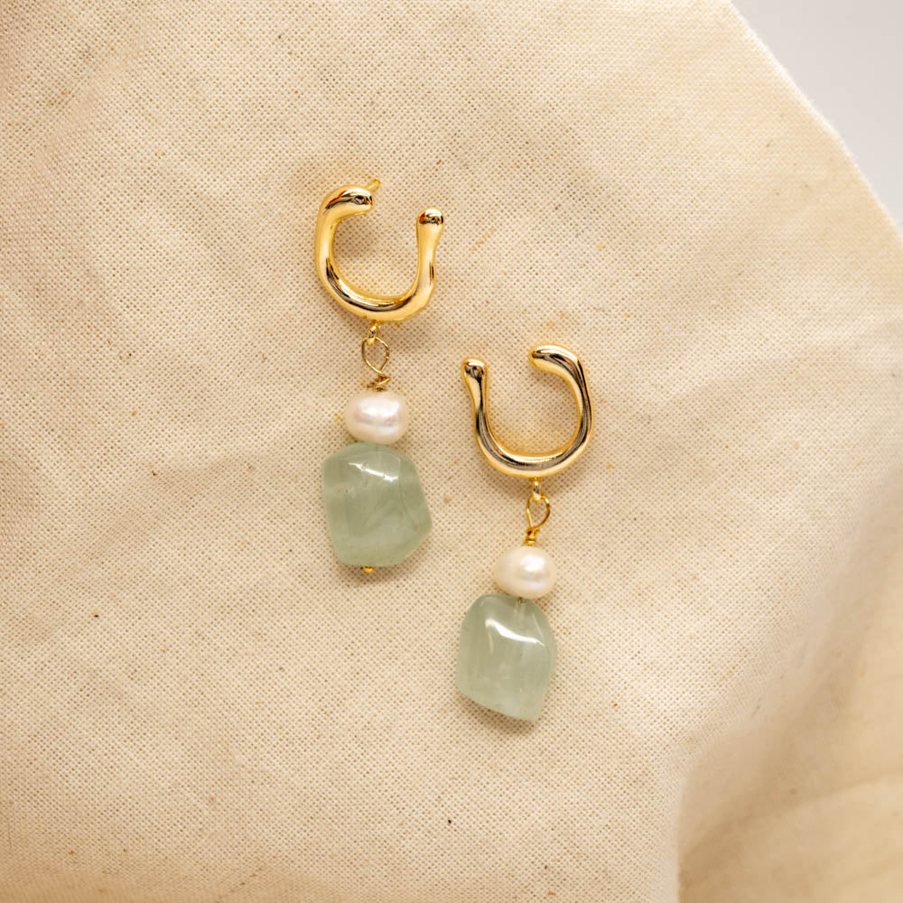 Seabird Aquamarine Pearl earrings 