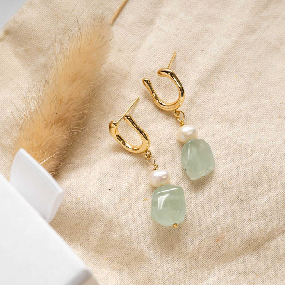 Seabird Aquamarine Pearl earrings 