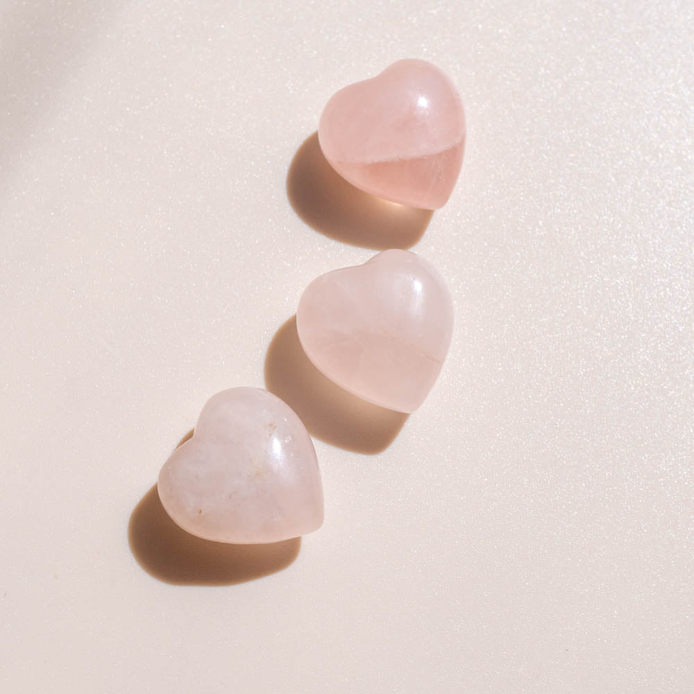 mini rose quartz hearts