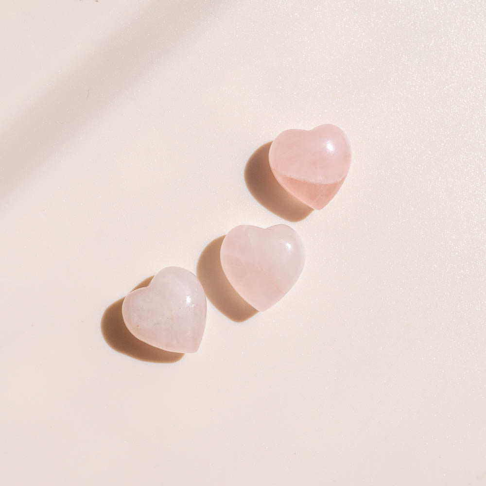 mini rose quartz hearts
