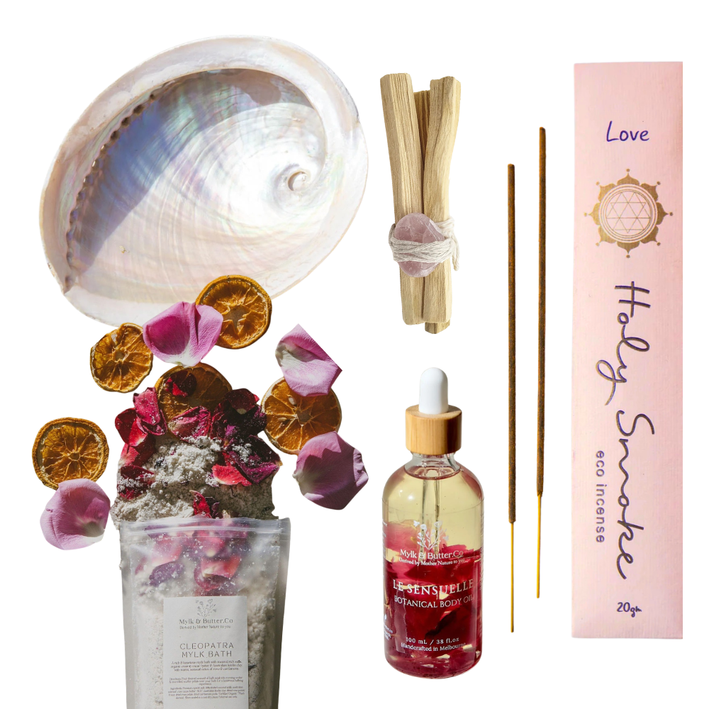 selfcare kit for mother's day on white background