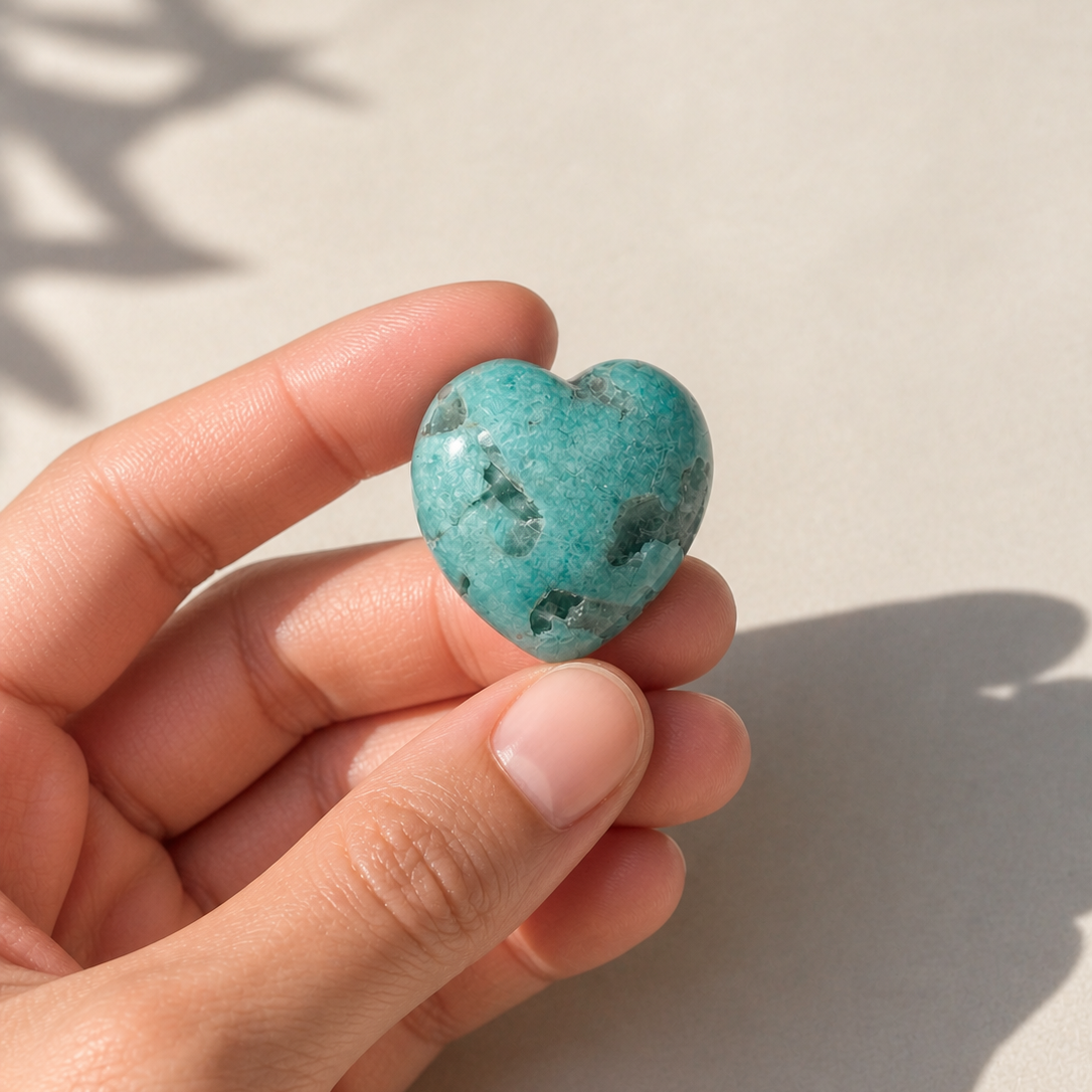 Amazonite Crystal Heart