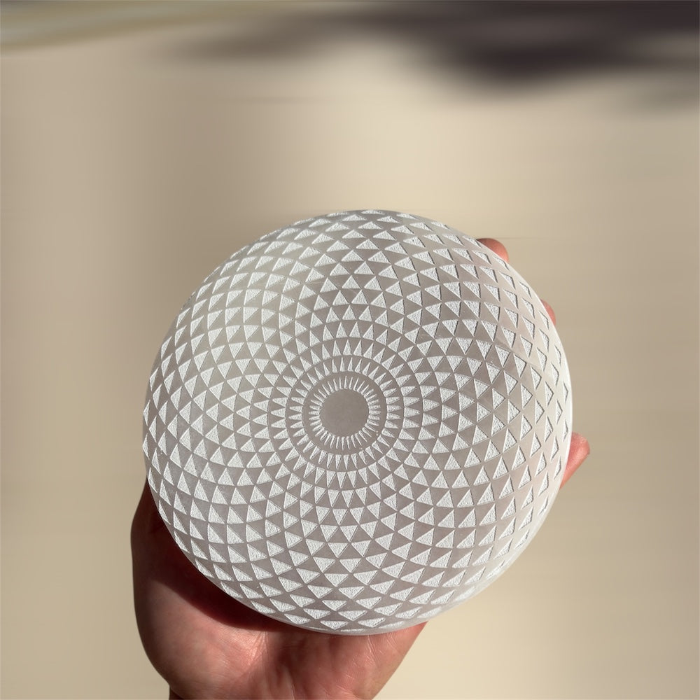Selenite Mandala Crystal Charging Plate