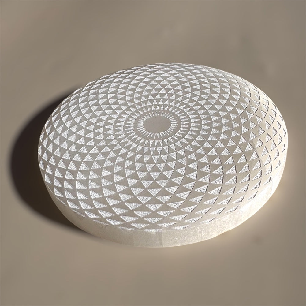 Selenite Mandala Crystal Charging Plate