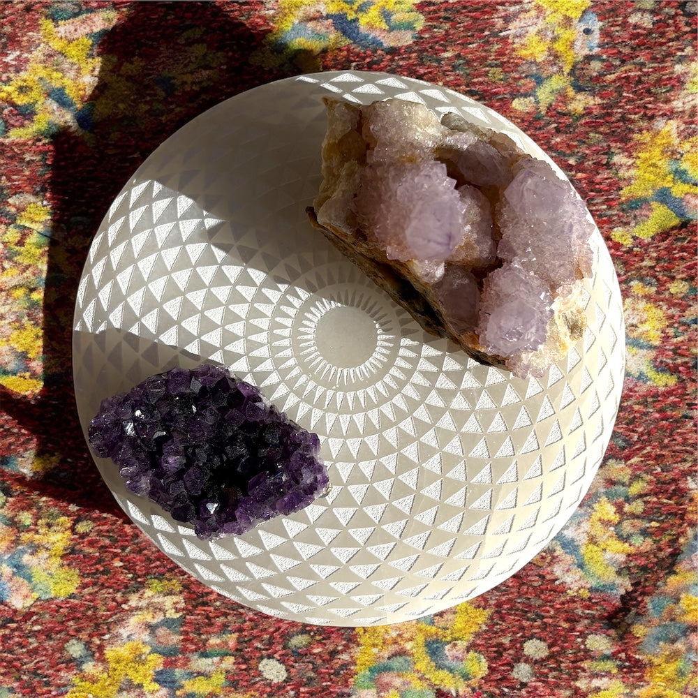 Selenite Mandala Crystal Charging Plate
