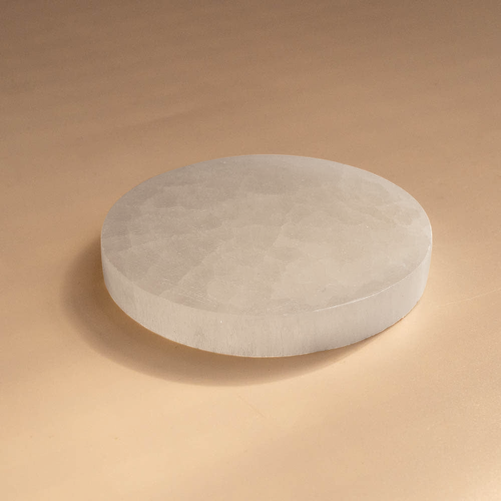 Selenite Round Charging Plate