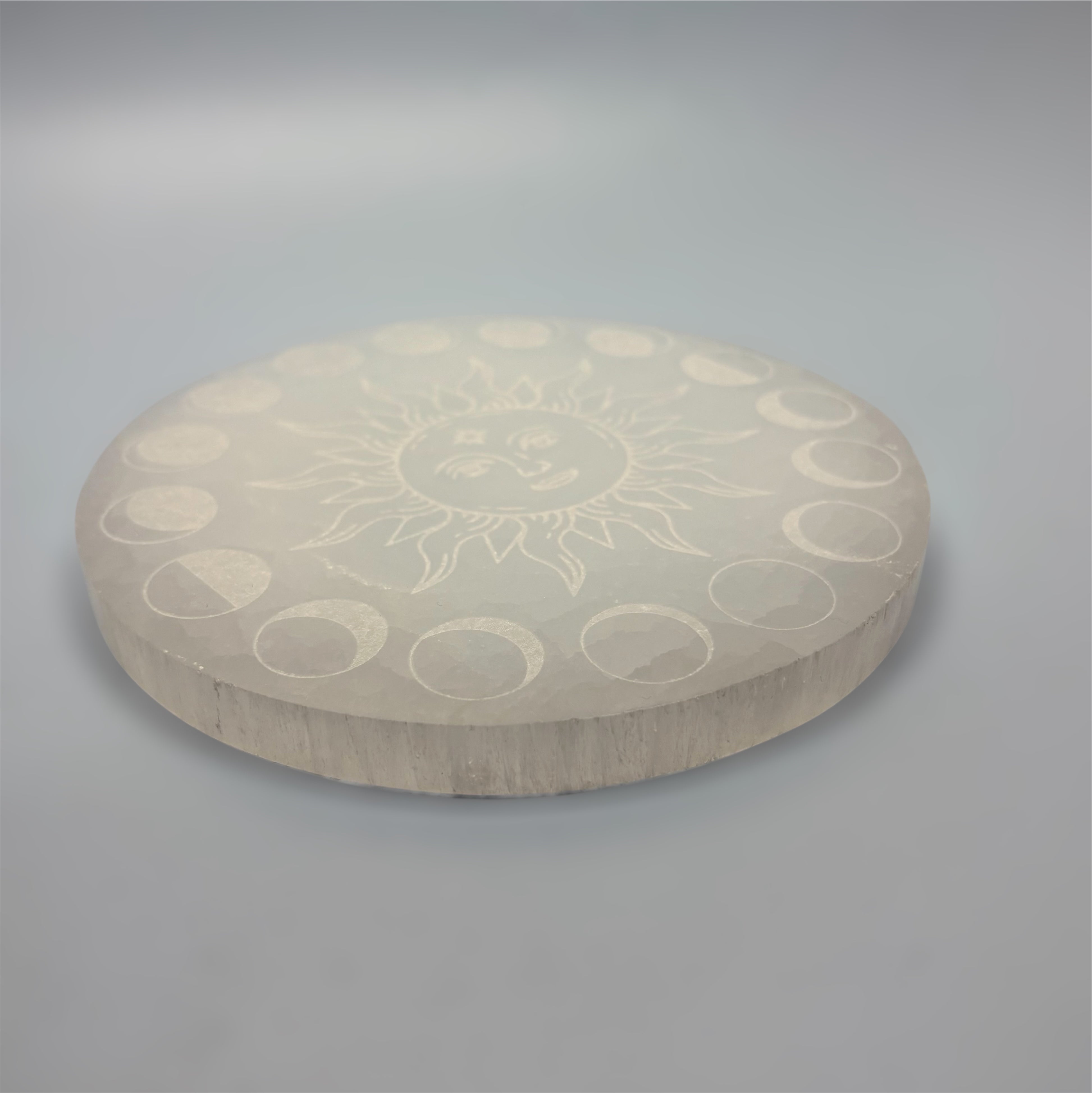 Sun and Moon Selenite Charging Plate