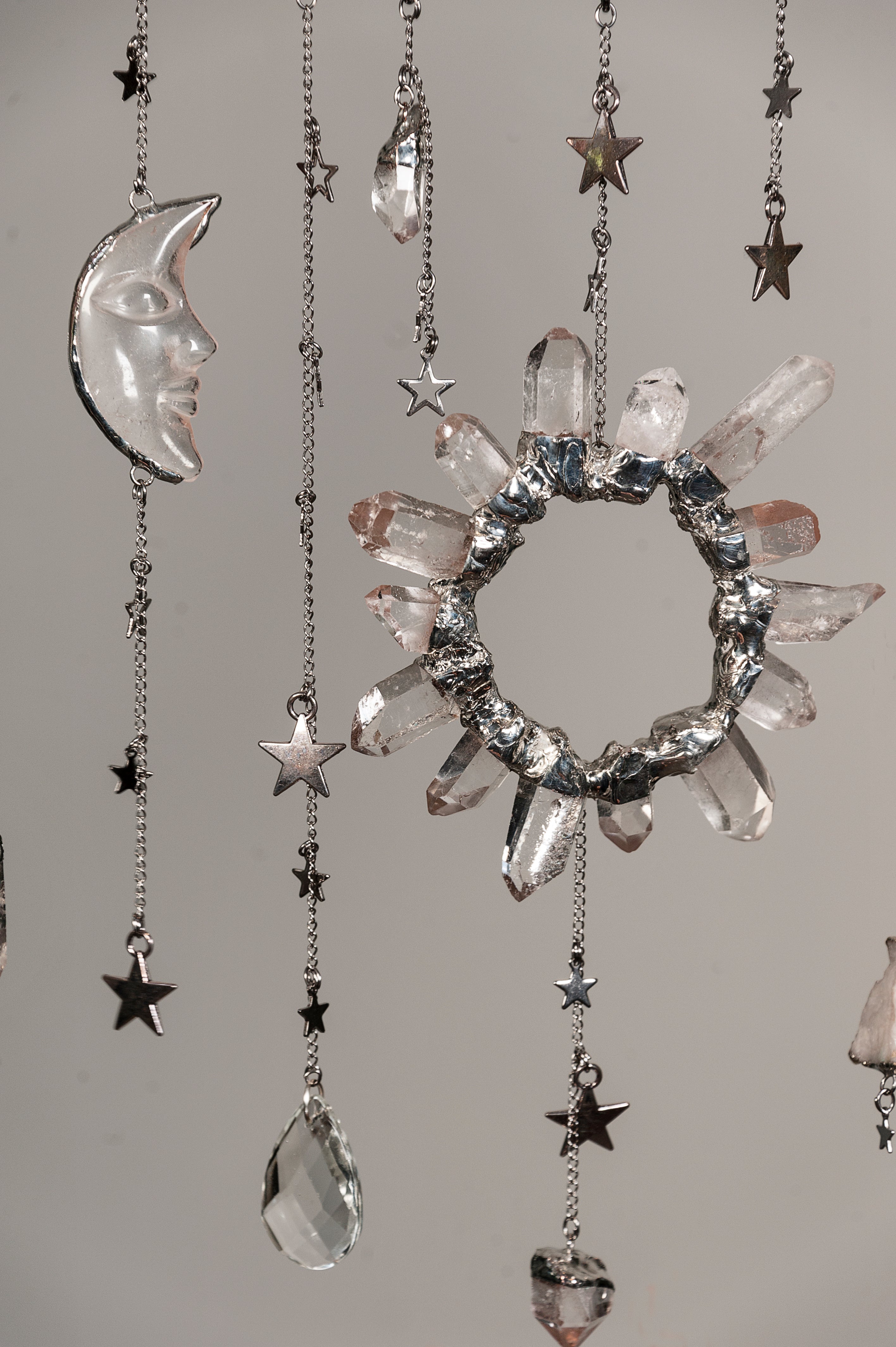 Celestial Dreams Crystal Driftwood Wall Hanging